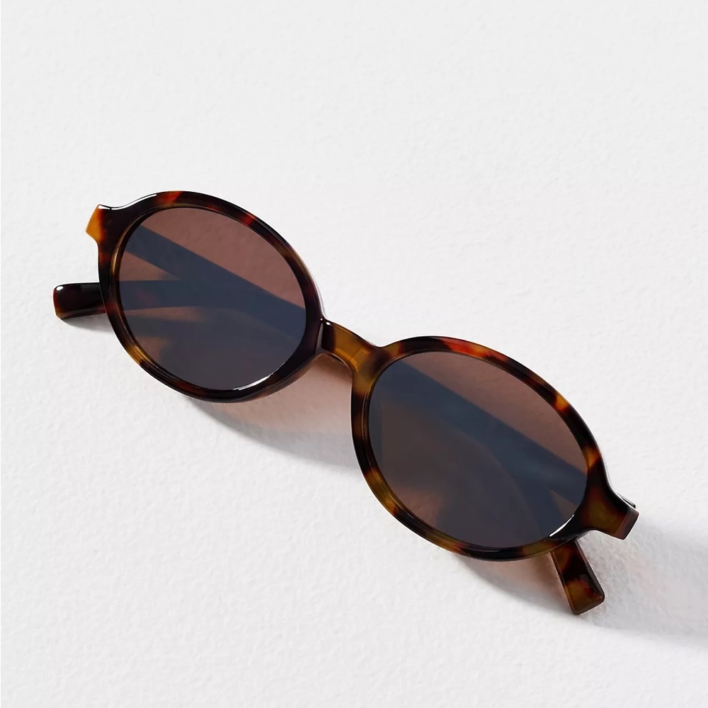 Anthropologie I-SEA Mirrored Translucent Lens Oval Sunglasses - NWT - Tortoise